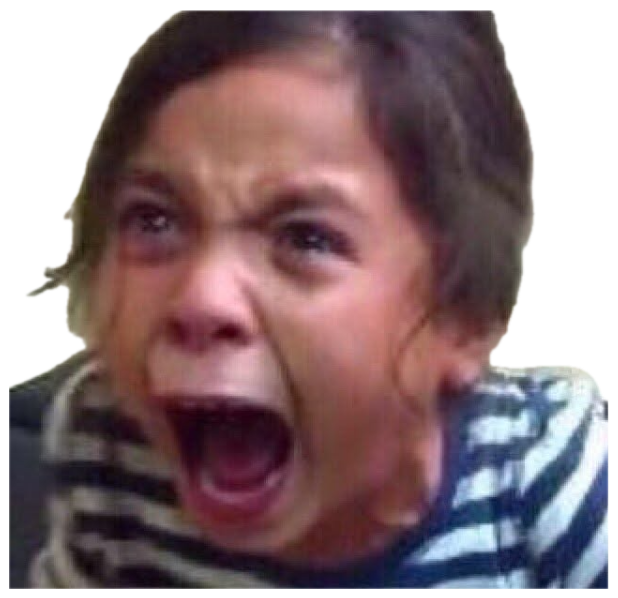 Little girl screaming at full volume with eyes wide and mouth completely open sticker