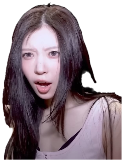 Girl backstage with her jaw dropped, stunned, with dizzy-face emojis beside her sticker