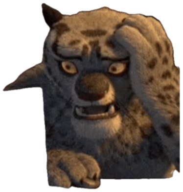 Tai Lung from Kung Fu Panda glaring intensely over a laptop with barely-contained fury sticker