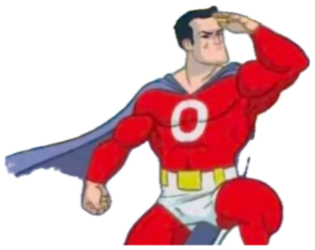 Captain Obvious cartoon superhero saluting under the text 'Thank you, Captain Obvious!' sticker