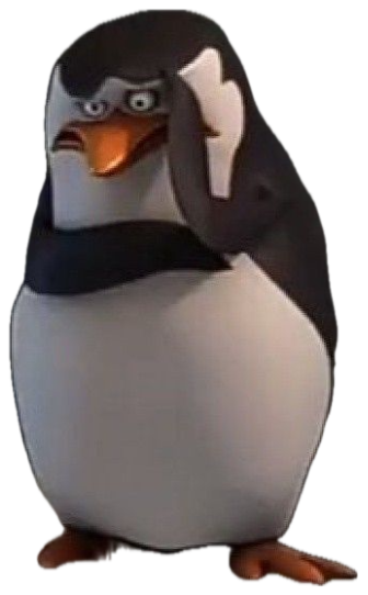 Cartoon penguin scratching its head with a confused, puzzled expression sticker