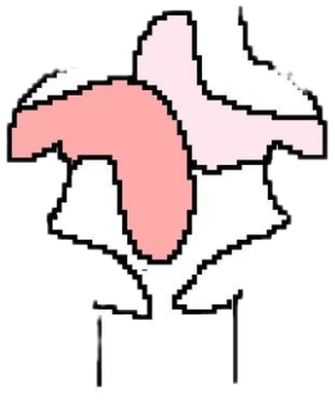 Two blushing blob doodles leaning together with tongues out in a goofy kiss sticker