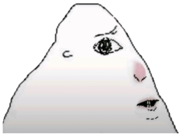 Minimalist doodle face peeking with one eye open, the ultimate side-eye sticker