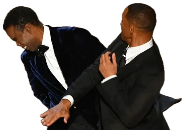 Will Smith slapping Chris Rock across the face on the Oscars stage sticker
