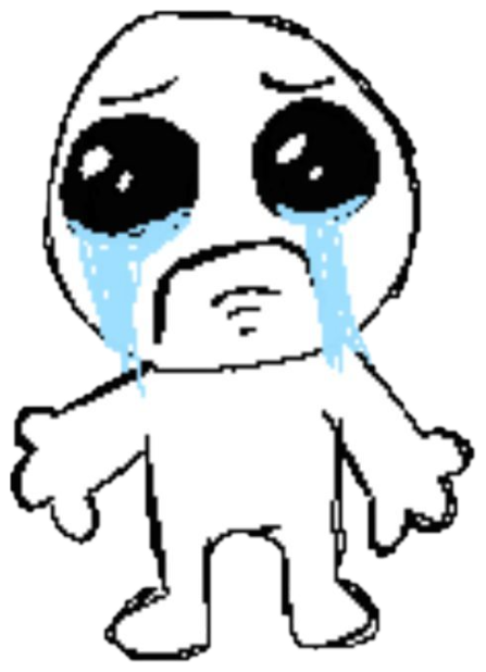 Little cartoon blob with big teary eyes bawling its heart out sticker