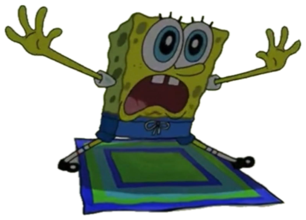 SpongeBob buried in the sand screaming with arms flailing in despair sticker