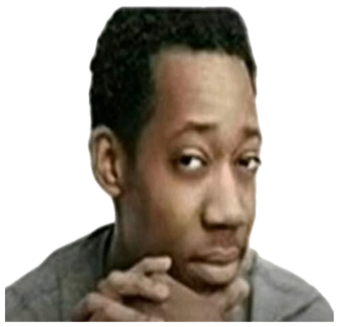 Guy stroking his chin with a skeptical side-eye, captioned 'are we deadass' sticker