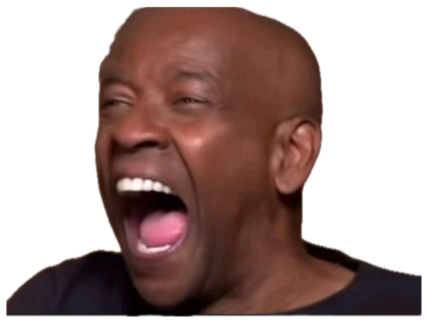 Man tilting his head back mid-laugh with his mouth wide open in delight sticker