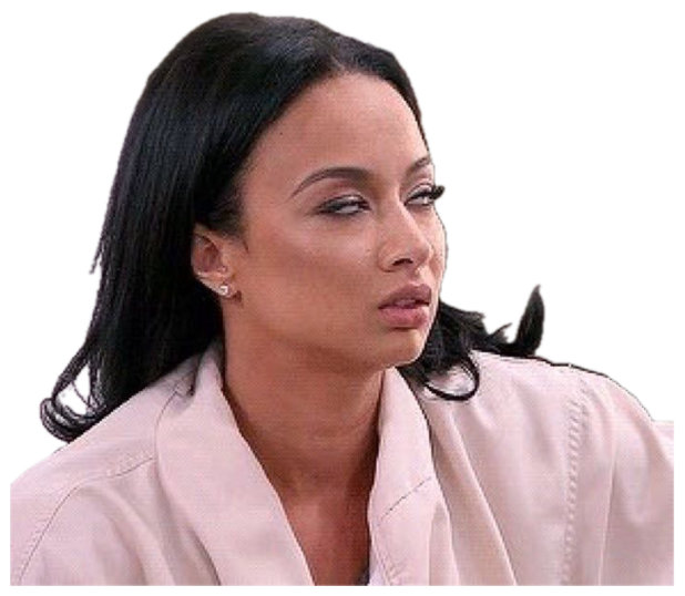 Woman looking off to the side with a tired, unimpressed and over-it expression sticker