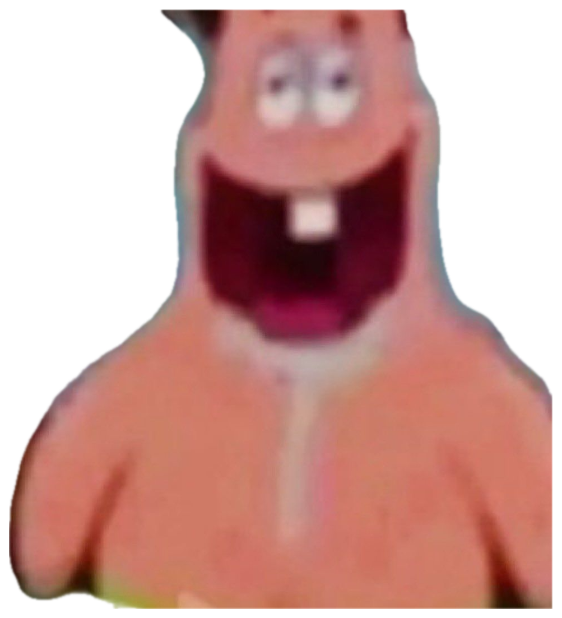 Patrick Star with his mouth wide open in pure blissful excitement sticker