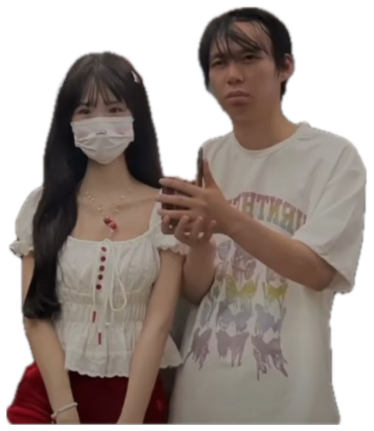 Elevator mirror selfie couple with 231K likes and a viral comment: 'the man is also alive' sticker