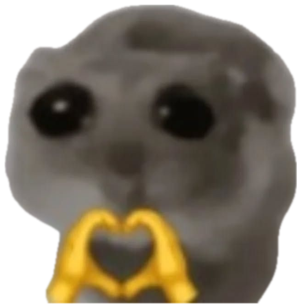 Blurry hamster making a tiny heart with emoji hands, full of love sticker