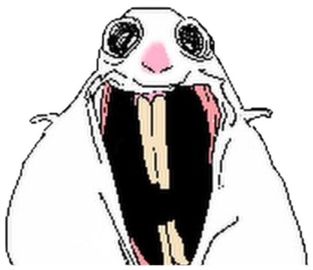 Blob doodle with a huge gaping mouth, screaming with excitement sticker