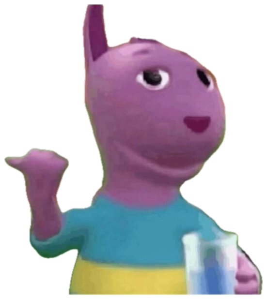 Austin from The Backyardigans holding a drink and raising one hand in a friendly wave sticker