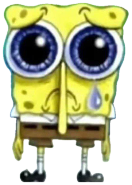 SpongeBob with enormous watery eyes and a single tear rolling down sticker