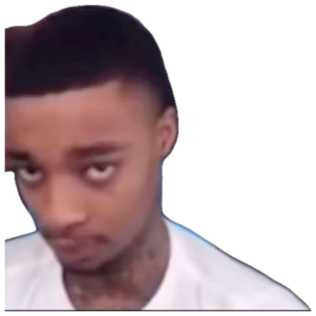 Guy in a gaming chair cutting a slow, heavy side-eye at the camera sticker