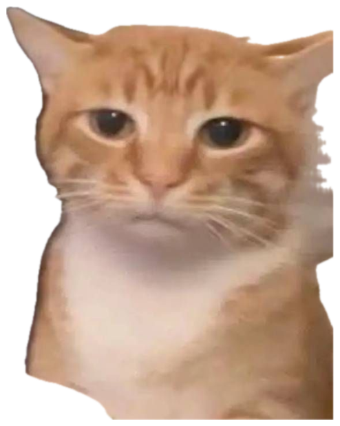 Orange tabby with droopy eyes looking thoroughly let down sticker
