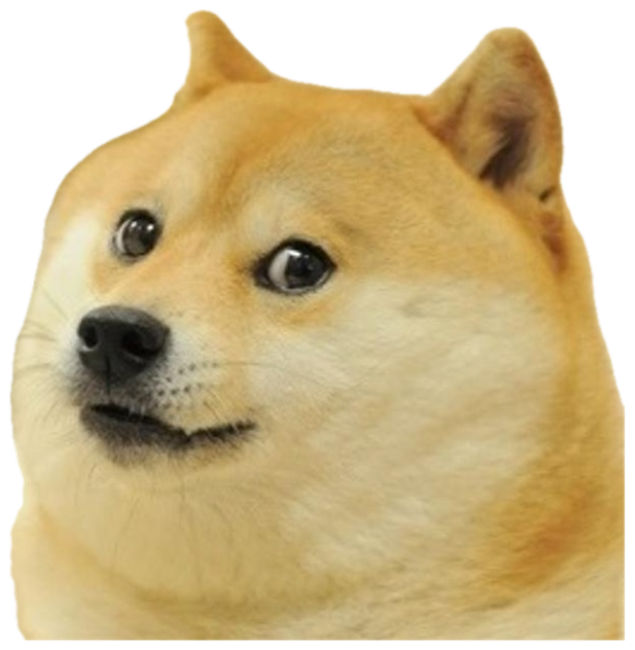 The classic Doge Shiba Inu giving a wary, sideways side-eye stare sticker
