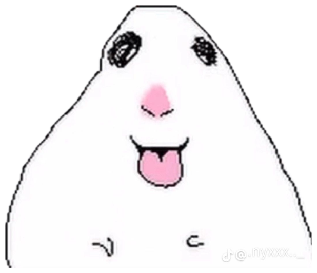Blobby white cartoon face blushing with tongue sticking out goofily sticker