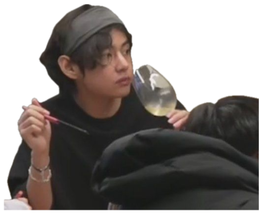 Guy in a headband sipping wine while shooting a sidelong glance sticker