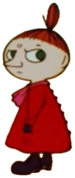 Little My from Moomin giving a slow, disapproving over-the-shoulder glare sticker
