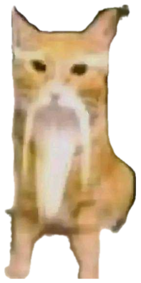 Grainy orange cat sitting and staring dead ahead at the camera sticker