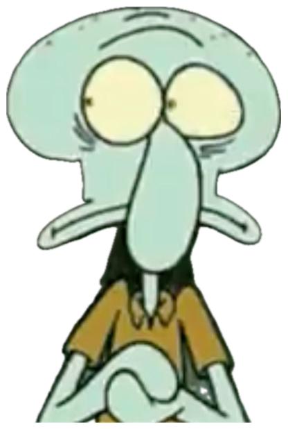 Squidward sitting with a flat, tired, dead-inside stare sticker