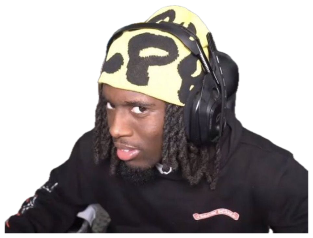 Streamer in a yellow P beanie and headphones giving you the most skeptical side-eye sticker