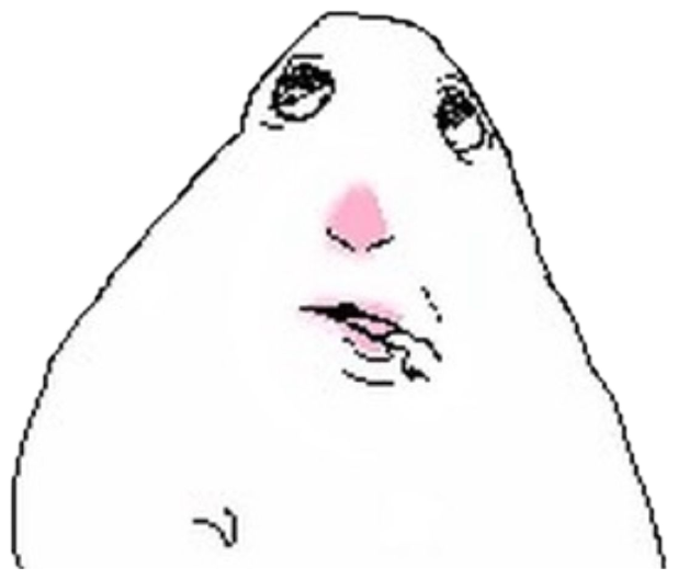 Wojak-style blob with teary sad eyes looking up with a dejected pout sticker