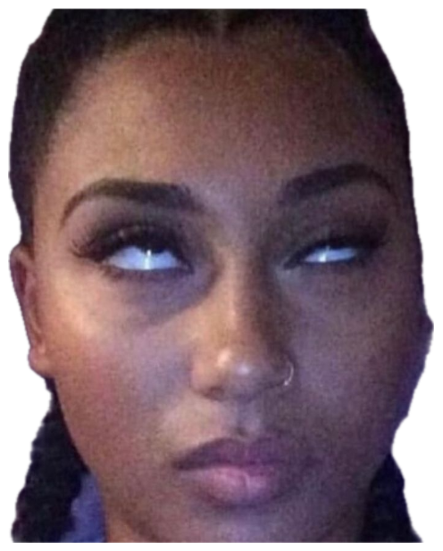 Woman lying back and rolling her eyes up with a completely unbothered expression sticker