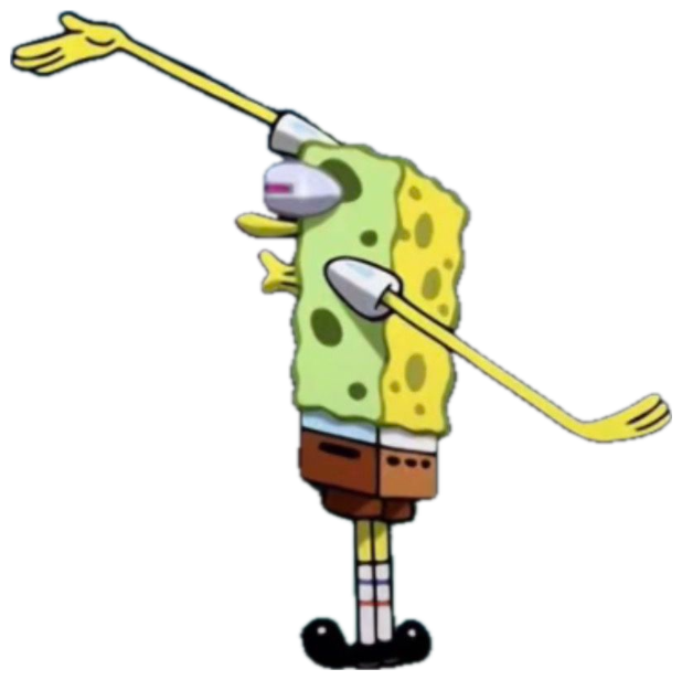 SpongeBob hitting a full dab on stage while the crowd stands behind him sticker