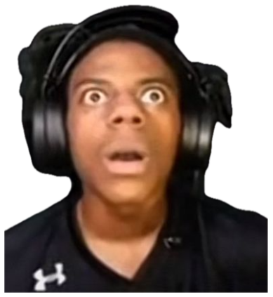 Streamer in headphones staring at the screen with mouth open and eyes totally bugged out in shock sticker
