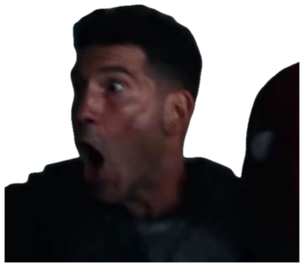 Man in dark tactical gear with his mouth wide open in shocked disbelief sticker