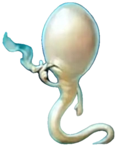 Illustrated sperm cell drifting through blue water casually smoking a cigarette sticker