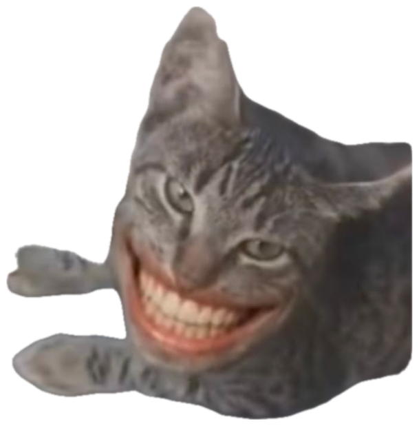 SpongeBob grinning wide up front while screaming Spongebobs flail in the background sticker