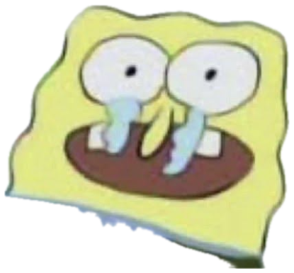 SpongeBob sobbing on a handwritten note that reads 'I'M SORREE!' sticker
