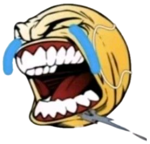 Cartoon face screaming and crying into a microphone like a passionate singer sticker