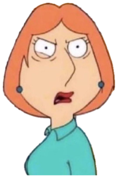 Lois Griffin in the kitchen, glaring with her mouth open in disbelief sticker
