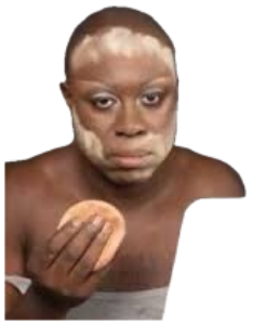 Man with a peeling face mask staring blankly at a laptop, completely over it sticker