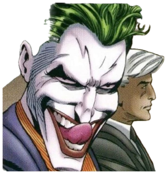 The Joker in comic book art leering with a menacing grin sticker