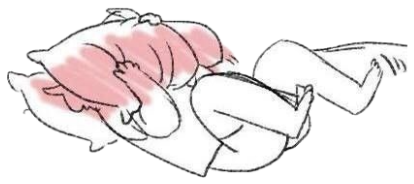 Cartoon character face-down burying themselves into a pink pillow, overwhelmed with embarrassment sticker